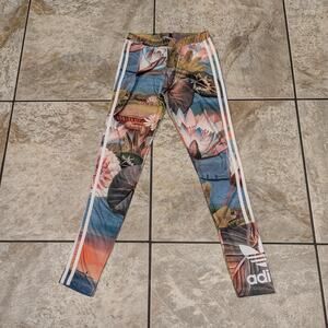 Adidas Womens XS Leggings Originals Farm Curso d'Agua Agua Firebird Track Pants